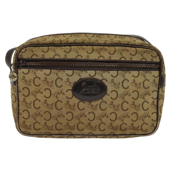 CELINE C Sulky Shoulder Bag Canvas Beige - Picture 2 of 12